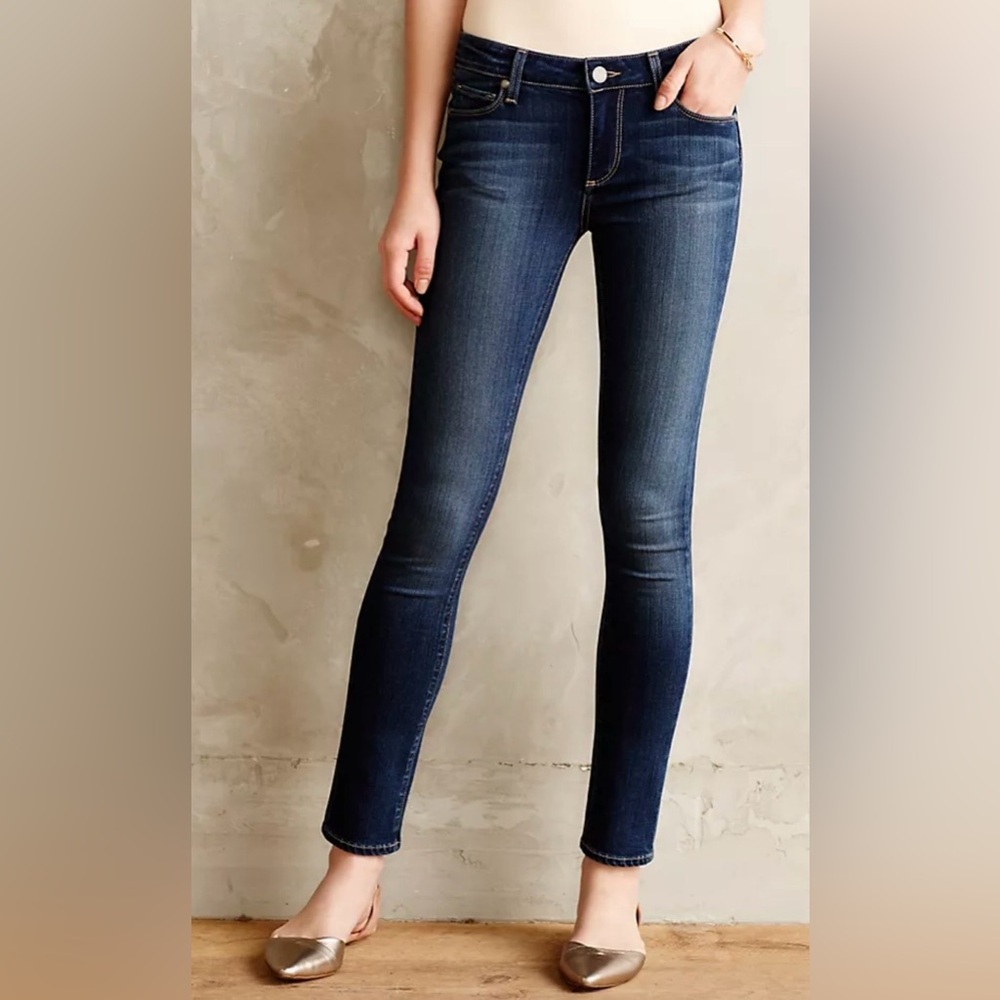 Paige low rise skinny jeans size 28 length 35” in seam 28.5” waist 26”